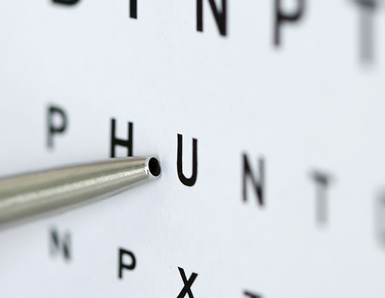 Examen de vista durante un psicotécnico